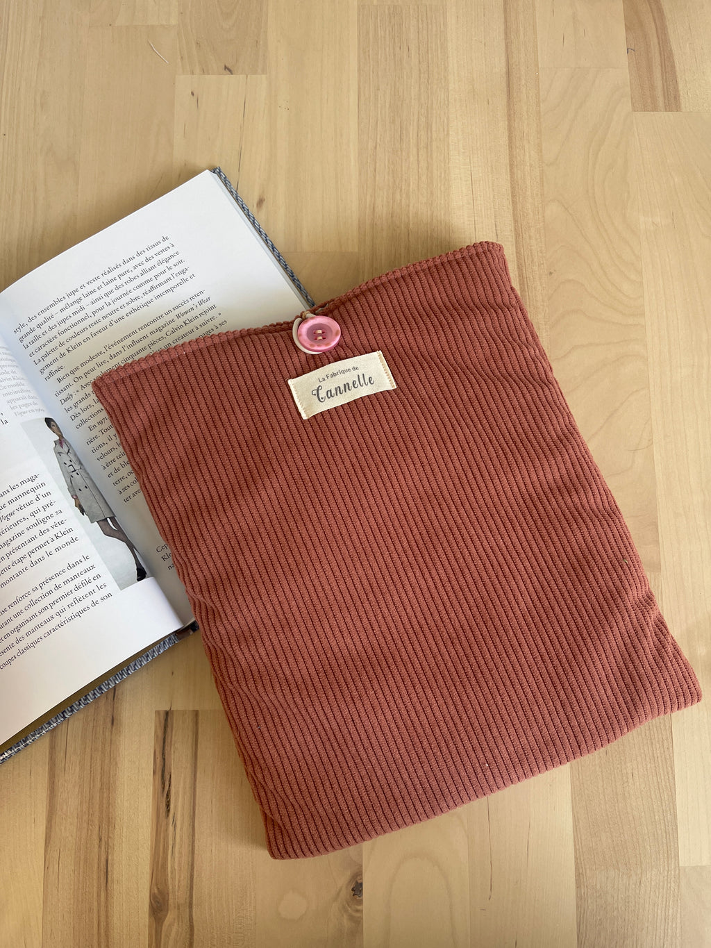 Pochette à livre broché "Vieux rose"