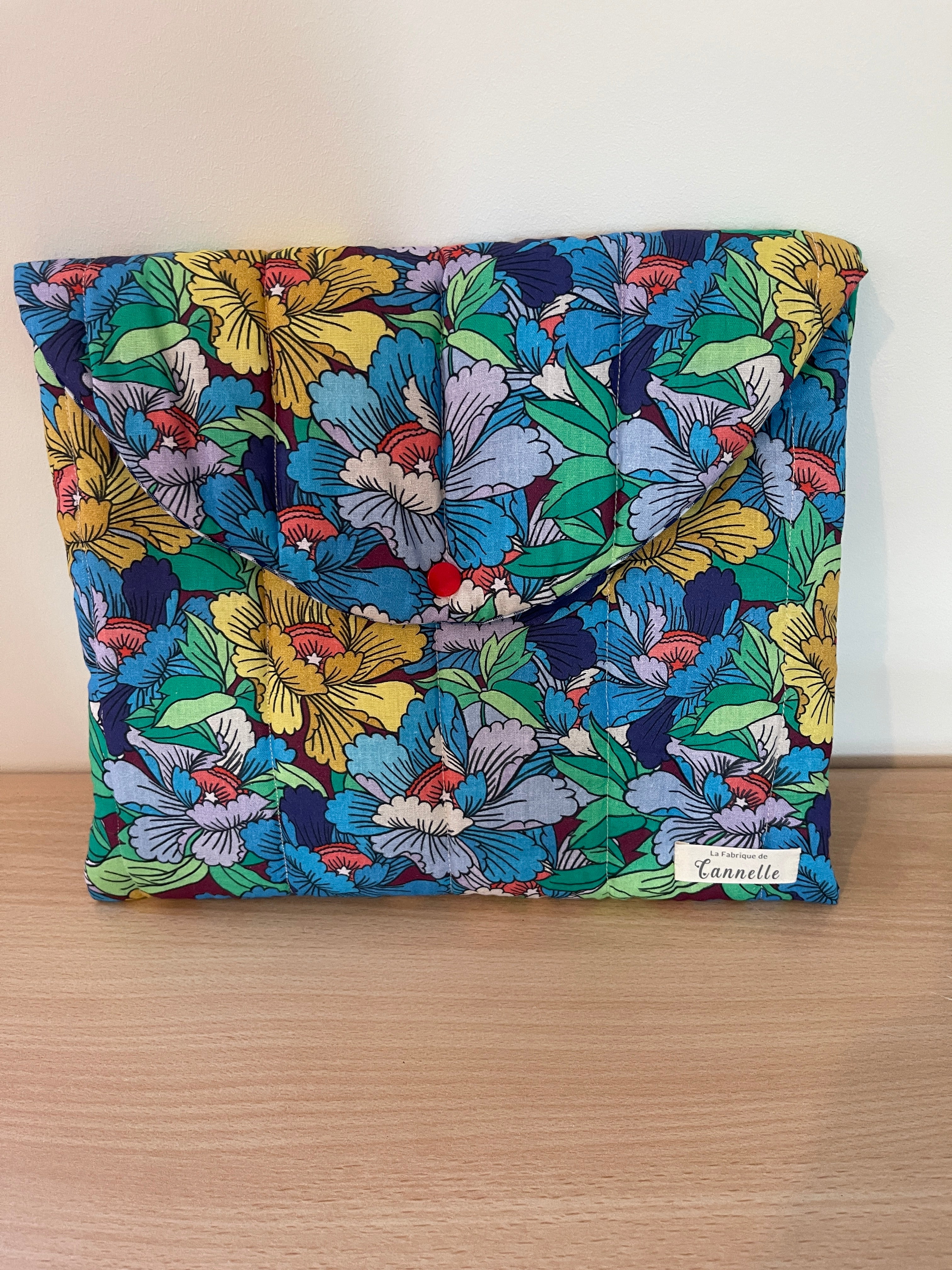 Pochette pour tablette “Fleur Bleu”