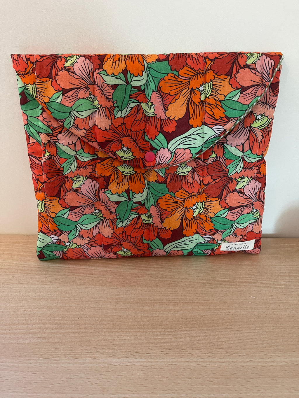 Pochette pour tablette “Fleur rouge”