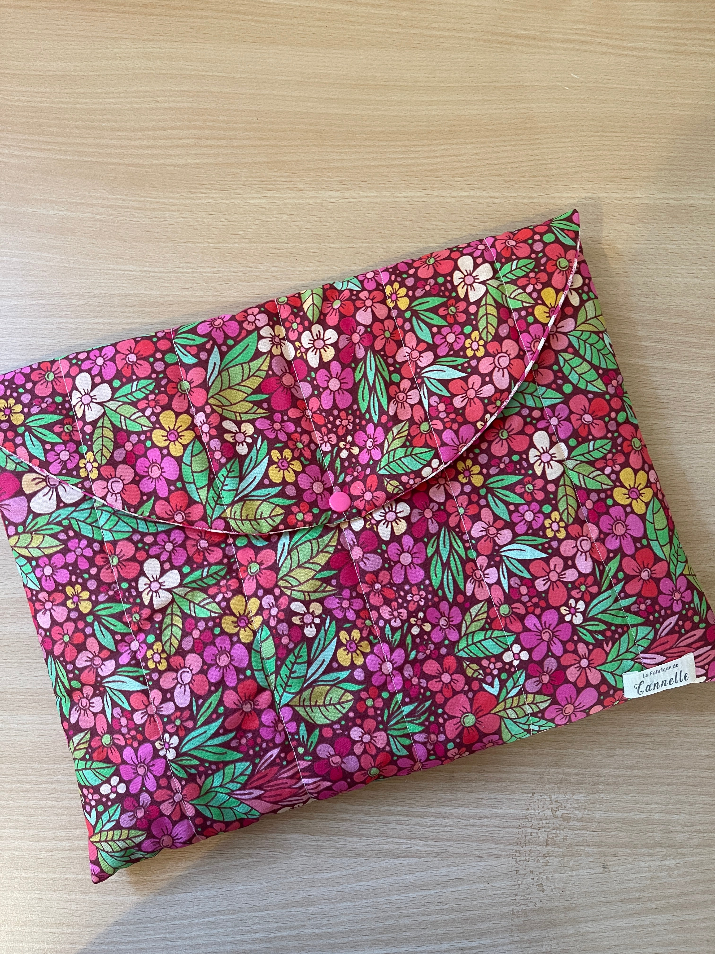 Pochette d’ordinateur “Fleur Rose”
