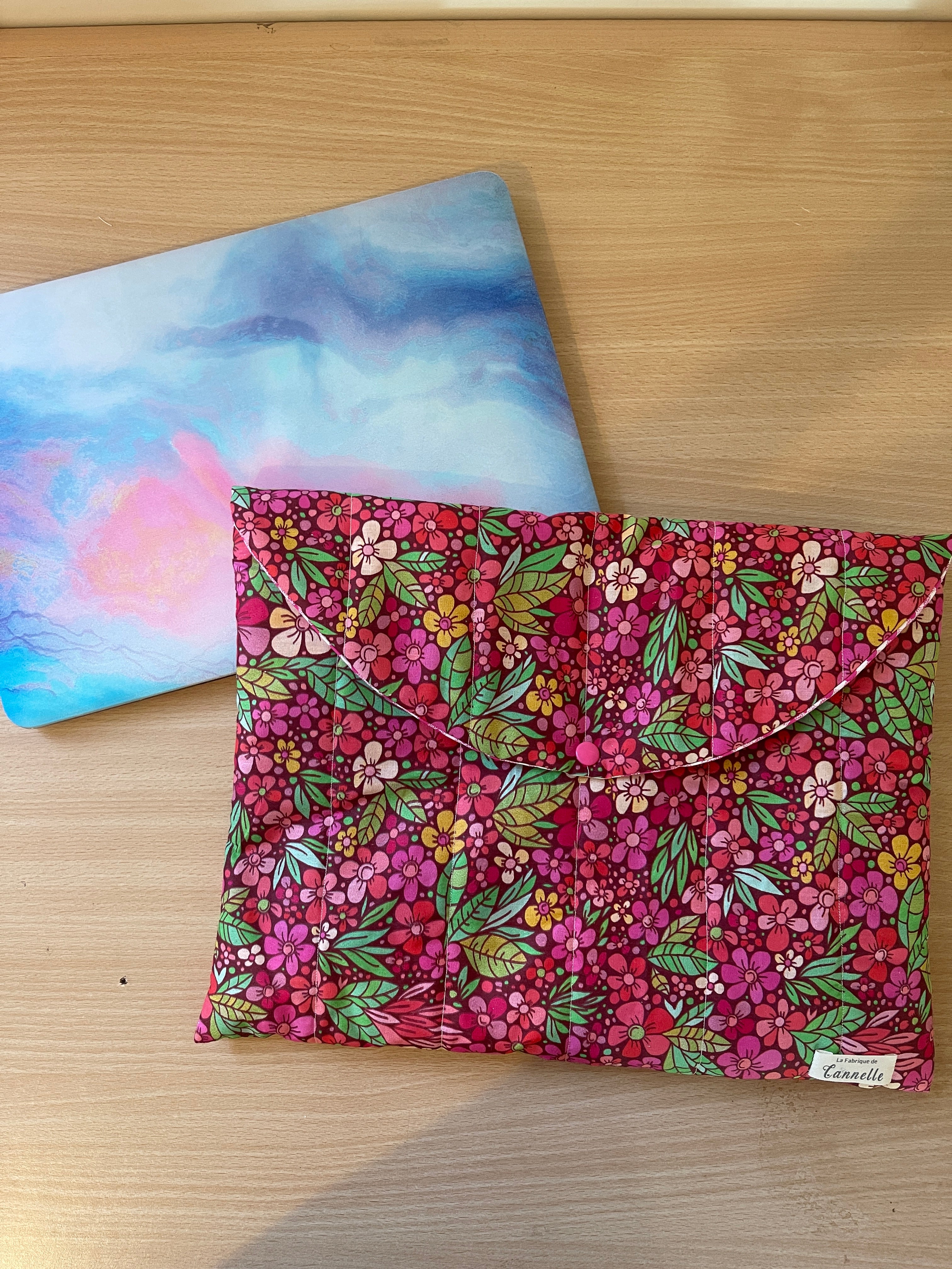 Pochette d’ordinateur “Fleur Rose”