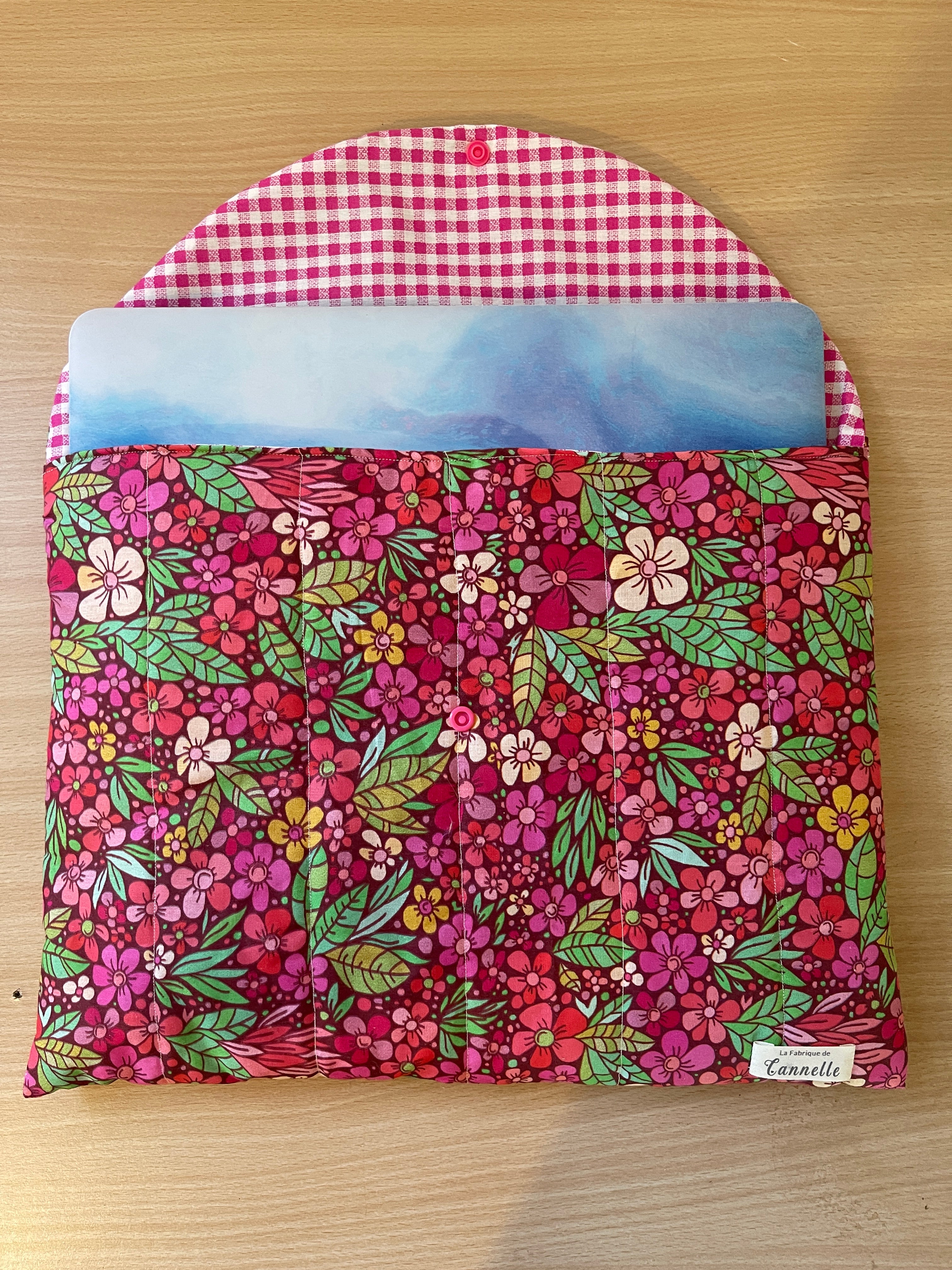 Pochette d’ordinateur “Fleur Rose”