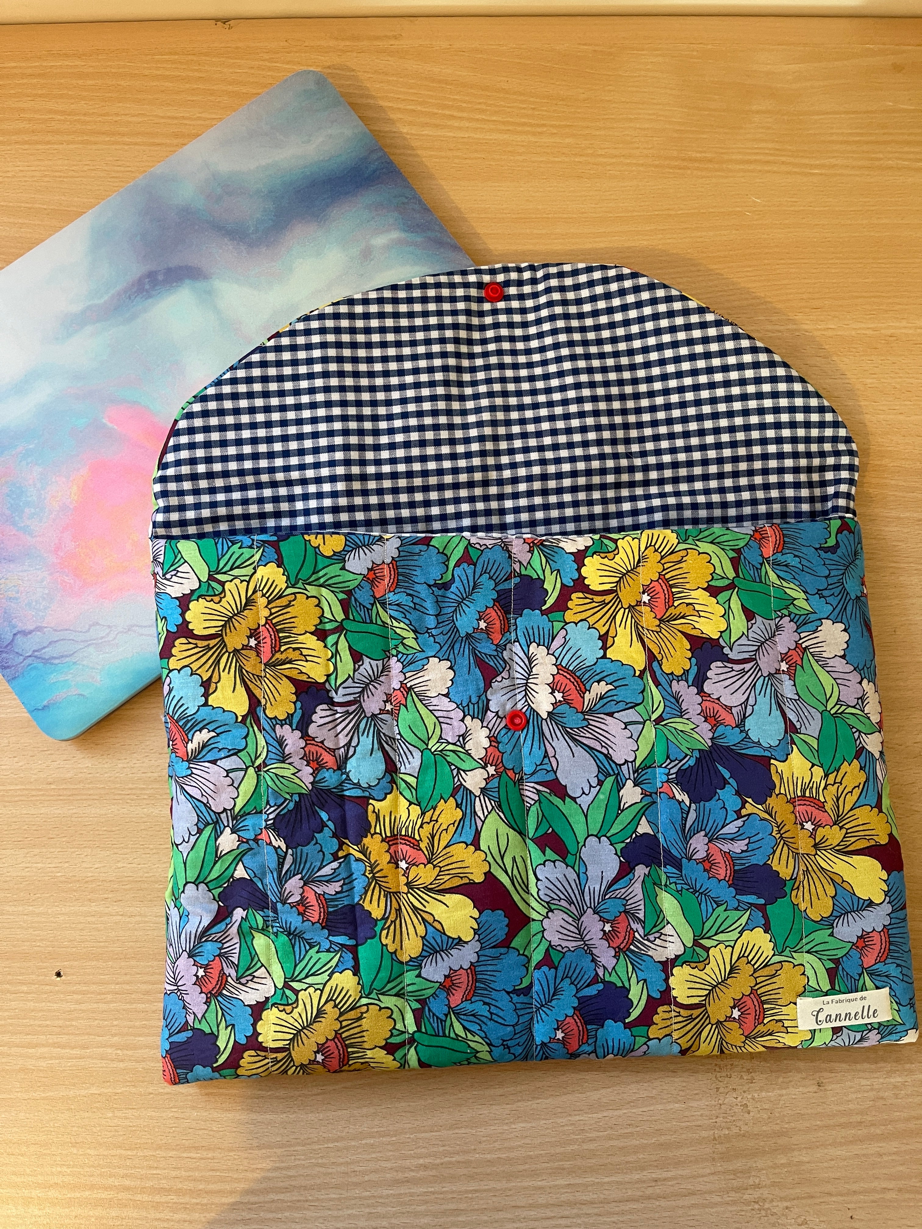 Pochette d’ordinateur “Fleur Bleue”