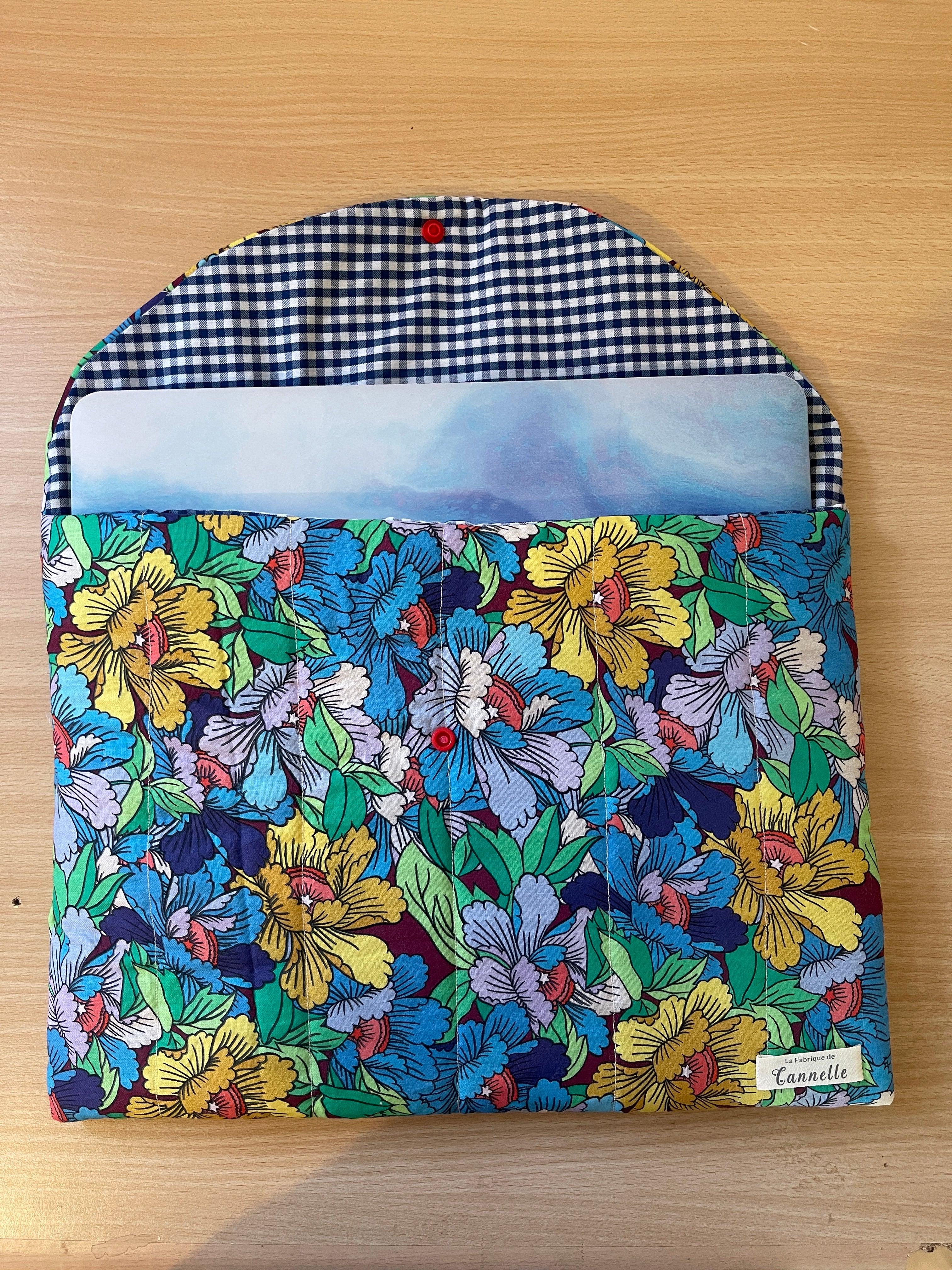 Pochette d’ordinateur “Fleur Bleue”