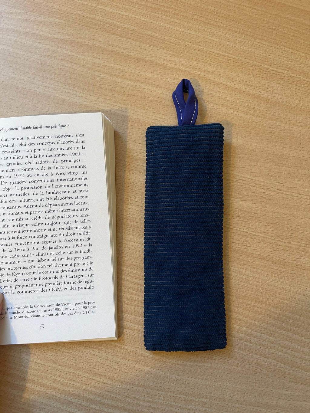 Marque-page "Vichy bleu"