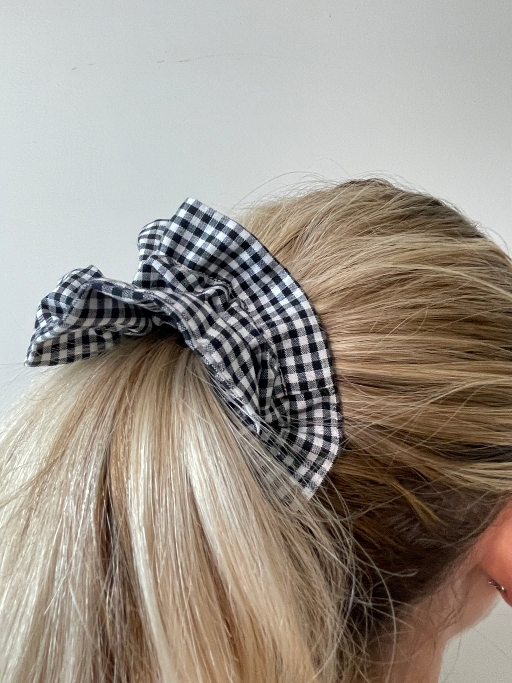Chouchou double "Vichy noir"