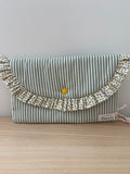 Pochette plate "Rayures vertes"