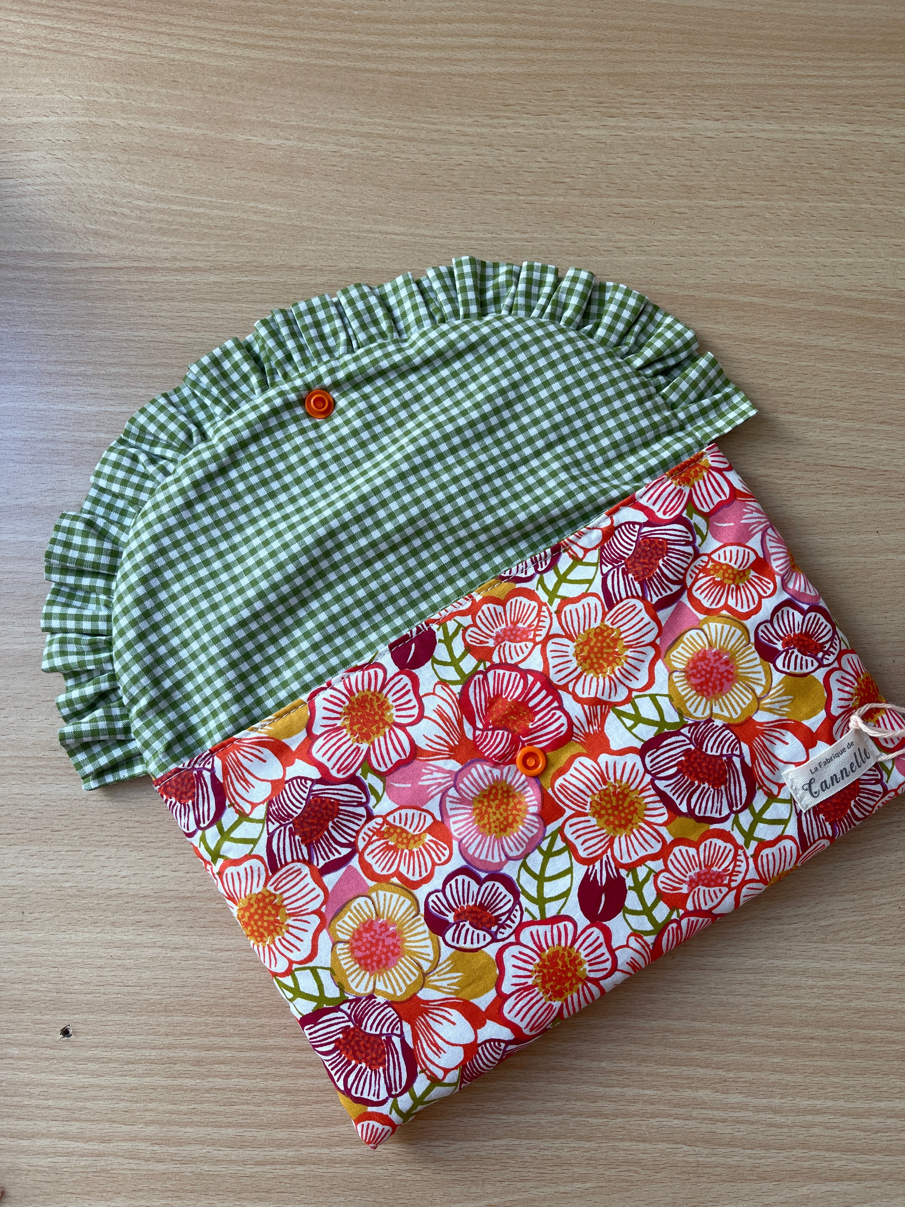 Pochette plate "Fleur Orange"