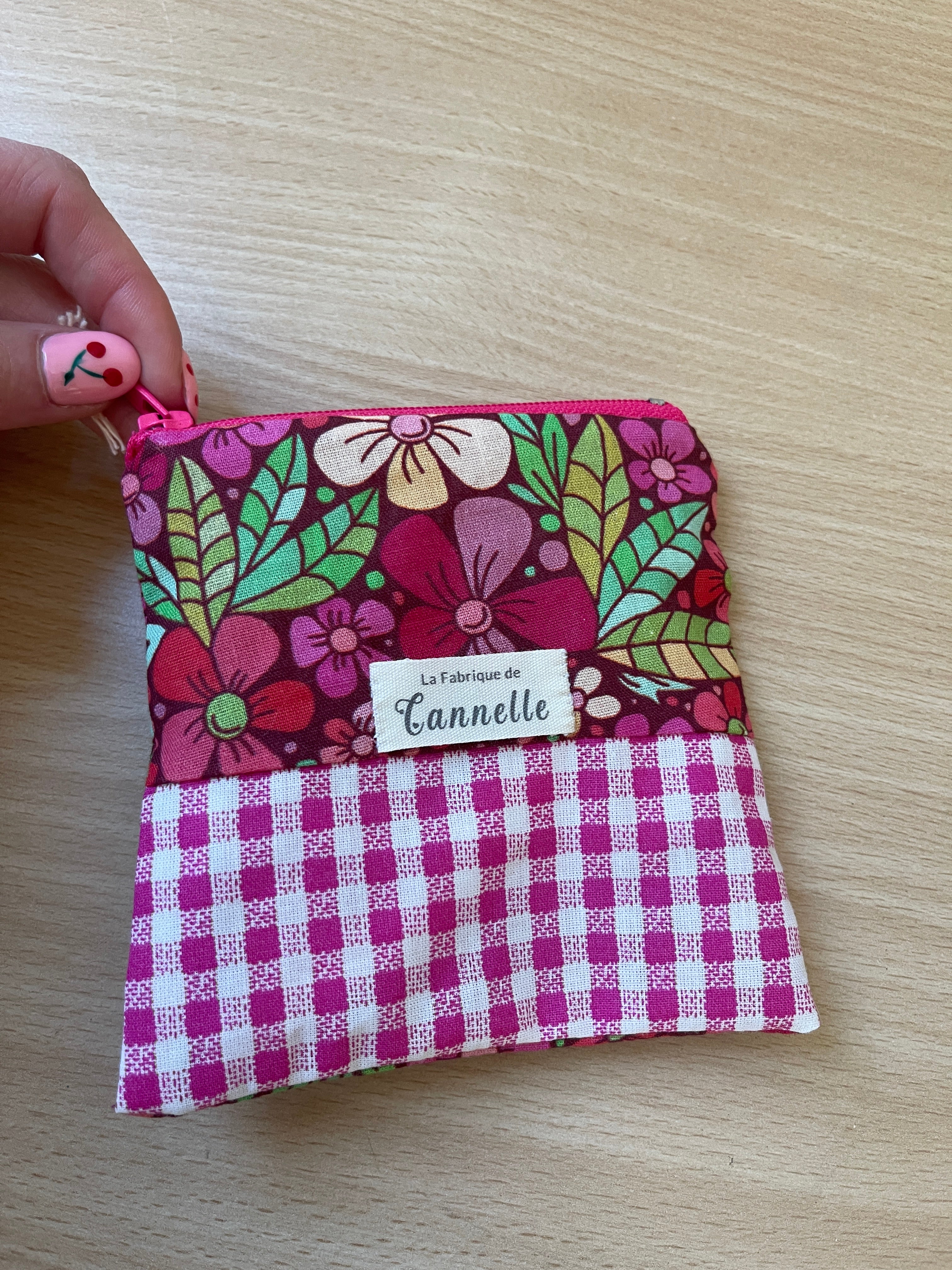 Porte-monnaie "Fleur rose"