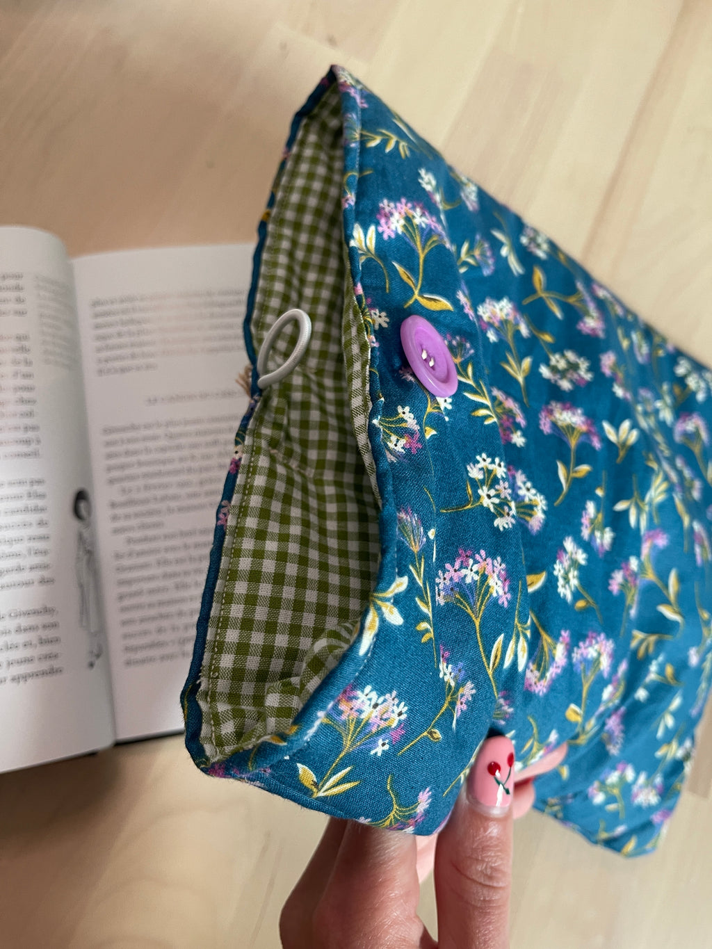Pochette à livre broché "Jardin bleu"