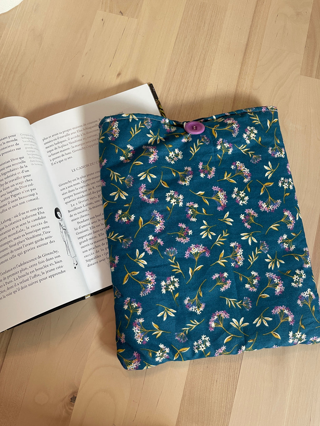 Pochette à livre broché "Jardin bleu"
