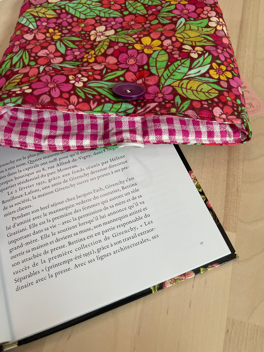Pochette à livre broché "Fleur Rose"
