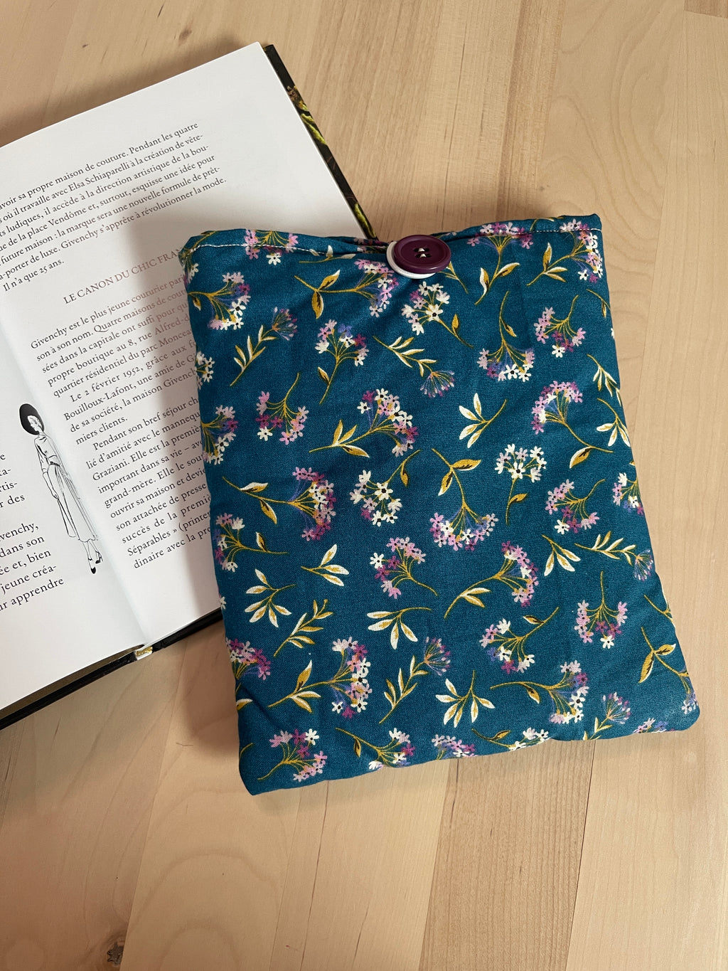 Pochette à liseuse « Jardin bleu »