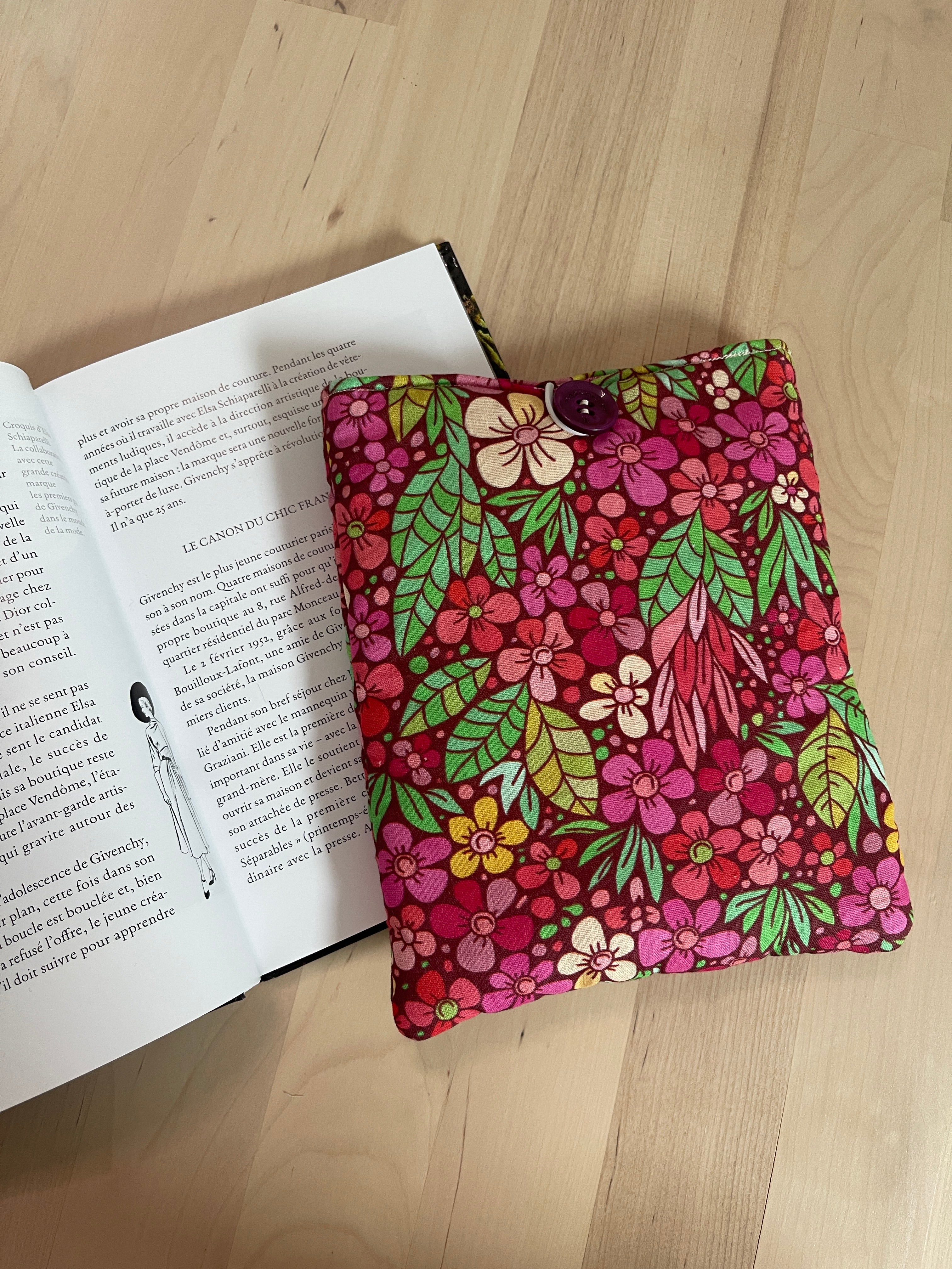 Pochette à liseuse "Fleur Rose"