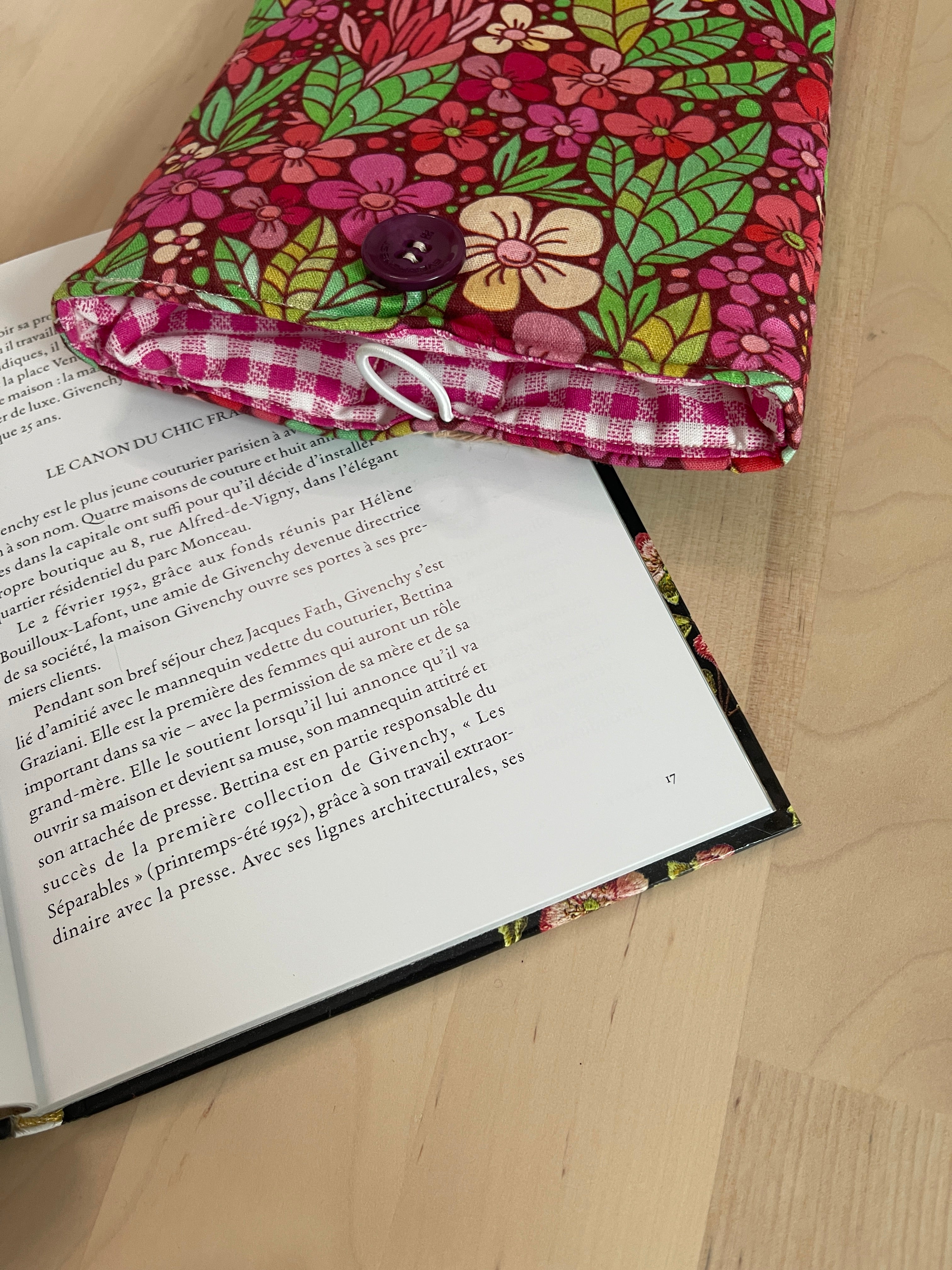 Pochette à liseuse "Fleur Rose"