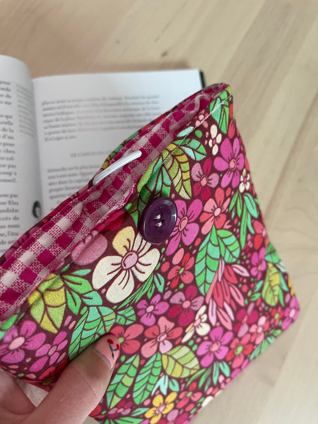 Pochette à liseuse "Fleur Rose"