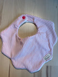 Bavoir "rayure rose"